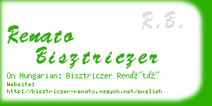 renato bisztriczer business card